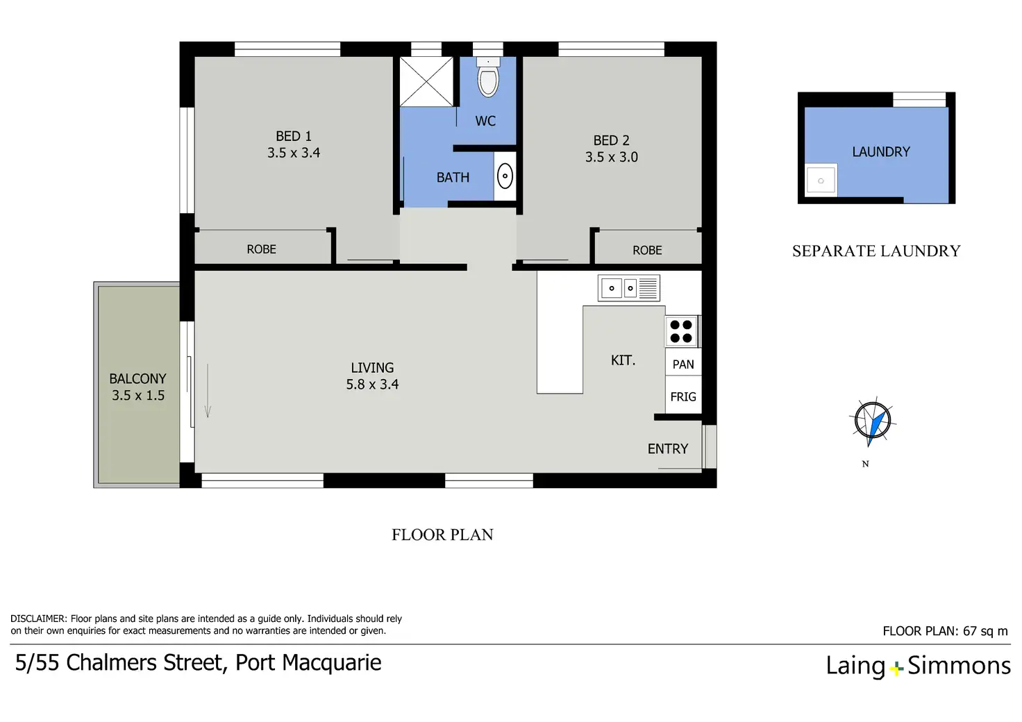 Floorplan of Homely unit listing, 5/55 Chalmers Street, Port Macquarie NSW 2444
