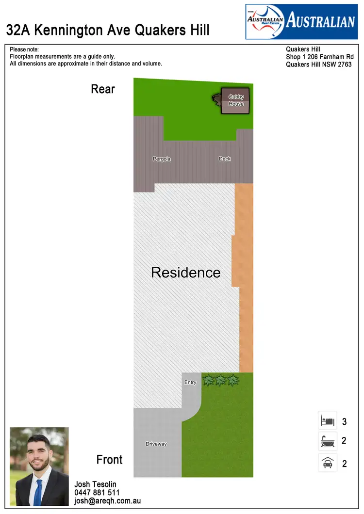 Floorplan of Homely semi-detached listing, 32a Kennington Avenue, Quakers Hill NSW 2763