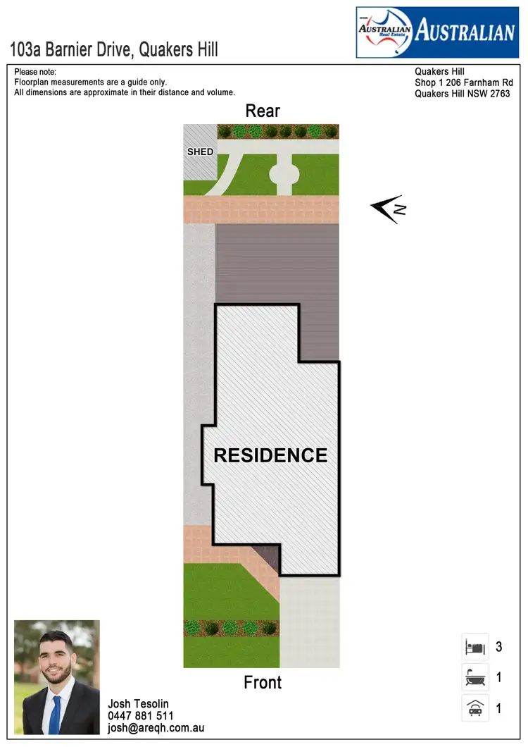 Floorplan of Homely semi-detached listing, 103a Barnier Drive, Quakers Hill NSW 2763