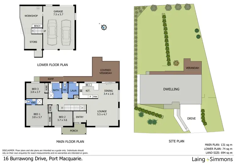 Floorplan of Homely house listing, 16 Burrawong Drive, Port Macquarie NSW 2444