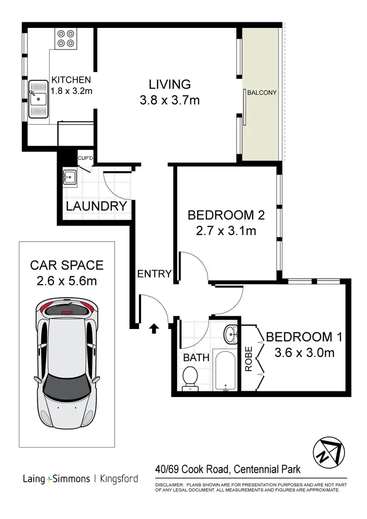 Floorplan of Homely apartment listing, 40/69-75 Cook Road, Centennial Park NSW 2021