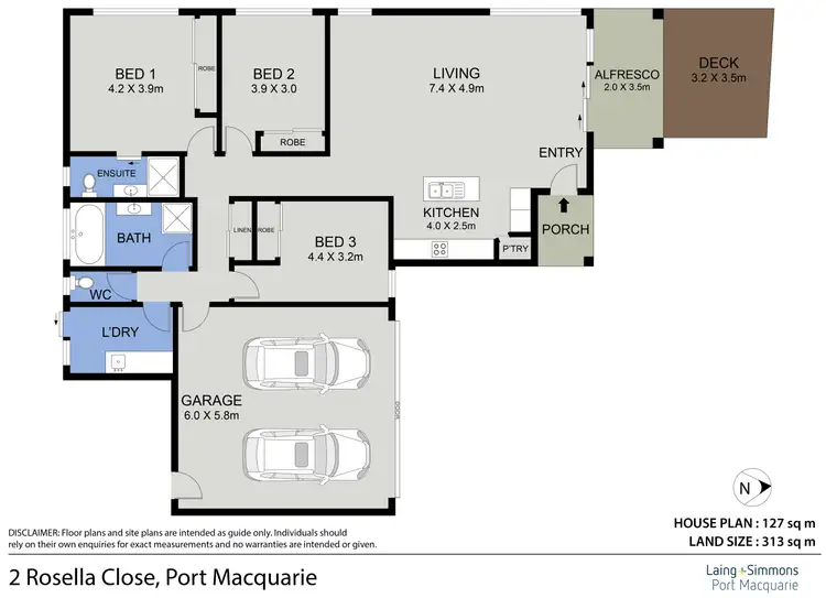 Floorplan of Homely house listing, 2 Rosella Close, Port Macquarie NSW 2444