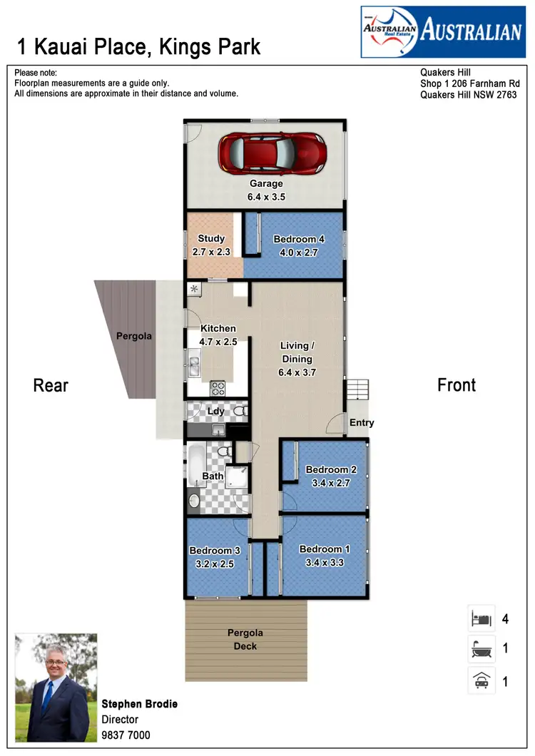 Floorplan of Homely house listing, 1 Kauai Place, Kings Park NSW 2148