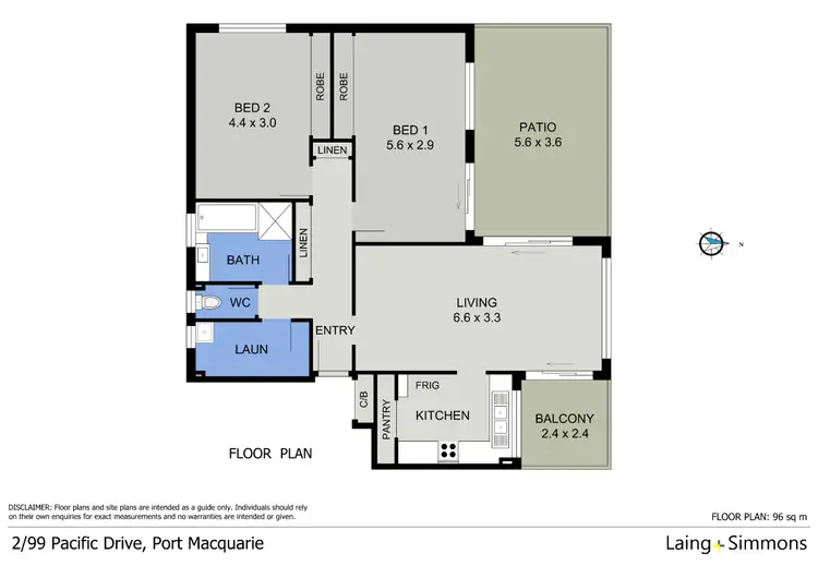 Floorplan of Homely unit listing, 2/99 Pacific Drive, Port Macquarie NSW 2444
