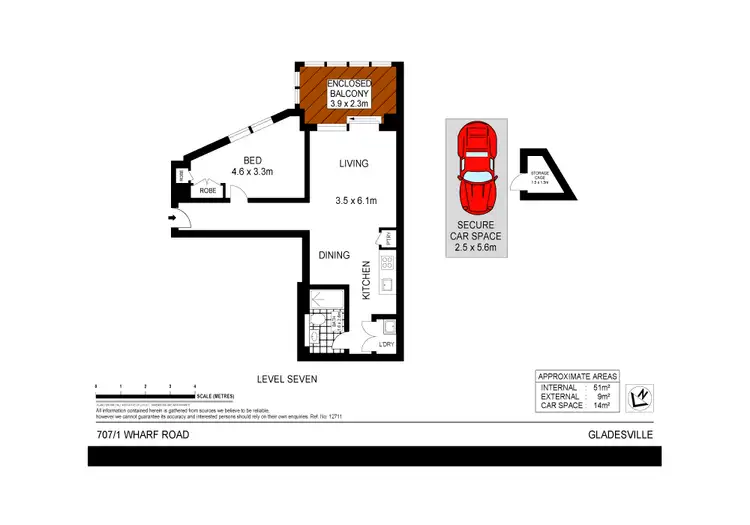 Floorplan of Homely apartment listing, 707/1 Wharf Road, Gladesville NSW 2111