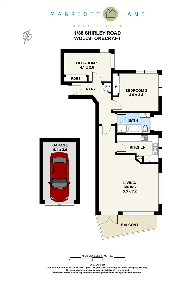 Floorplan of Homely apartment listing, 1/88 Shirley Road, Wollstonecraft NSW 2065