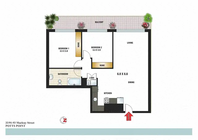 Floorplan of Homely apartment listing, 33/91-93 Macleay Street, Potts Point NSW 2011