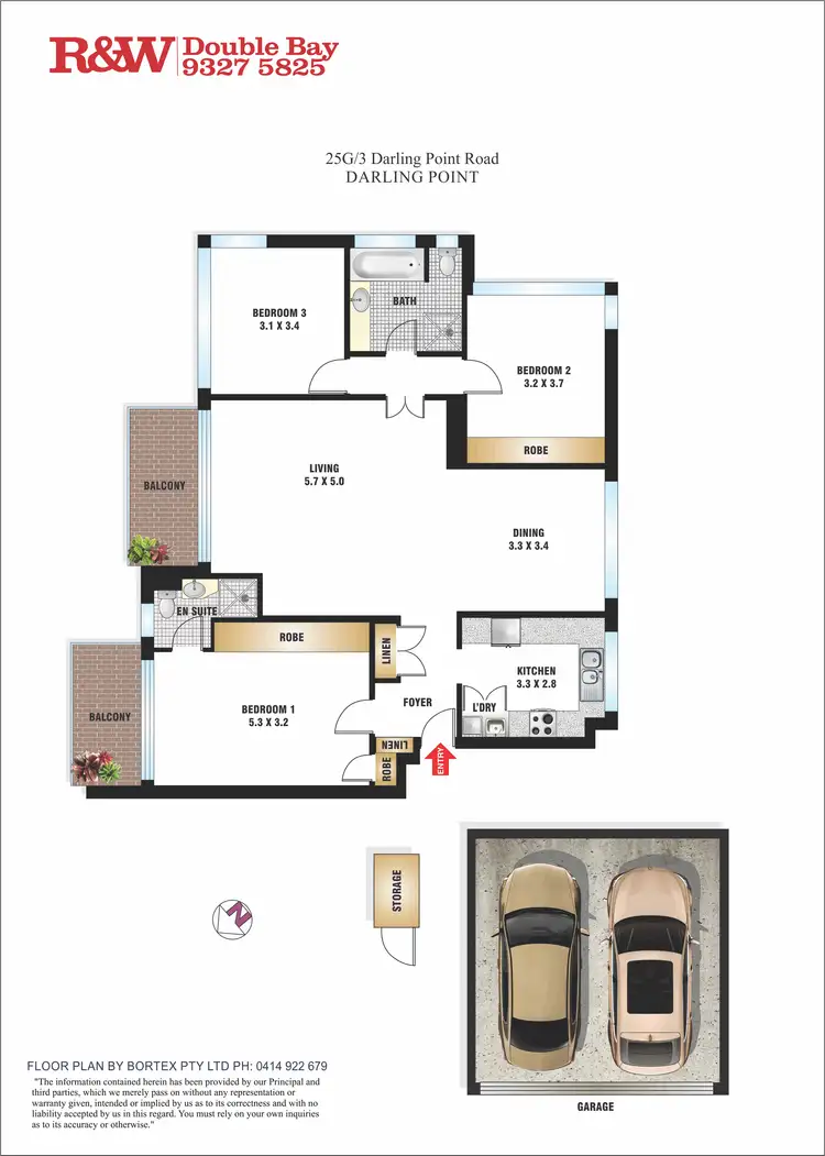 Floorplan of Homely apartment listing, 25G/3 Darling Point Road, Darling Point NSW 2027