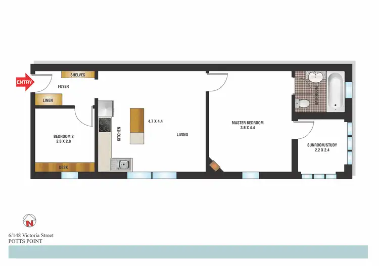 Floorplan of Homely apartment listing, 6/146 Victoria Street, Potts Point NSW 2011