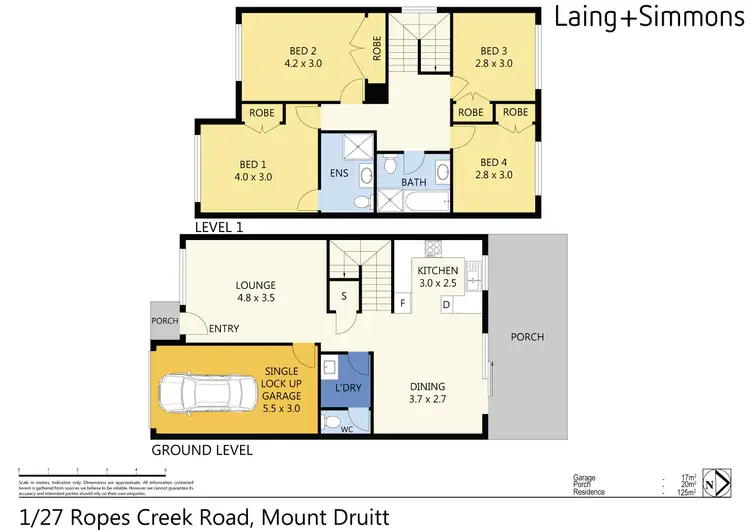 Floorplan of Homely townhouse listing, 1/27 Ropes Creek Road, Mount Druitt NSW 2770