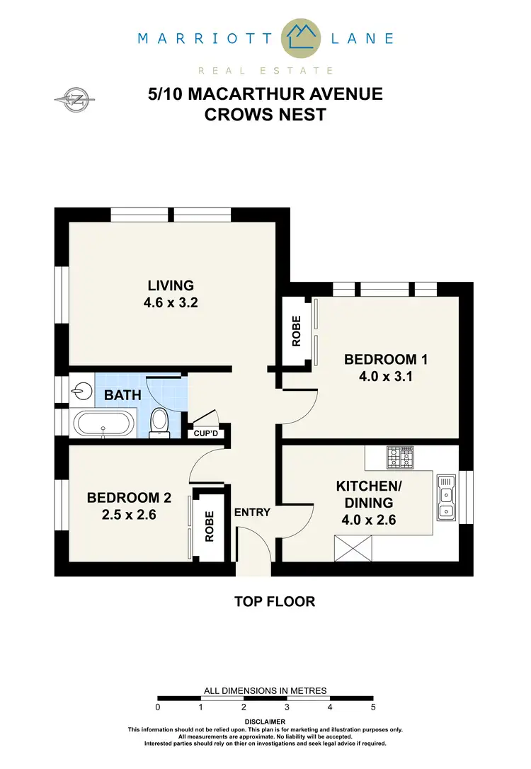 Floorplan of Homely unit listing, 5/10 Macarthur Avenue, Crows Nest NSW 2065