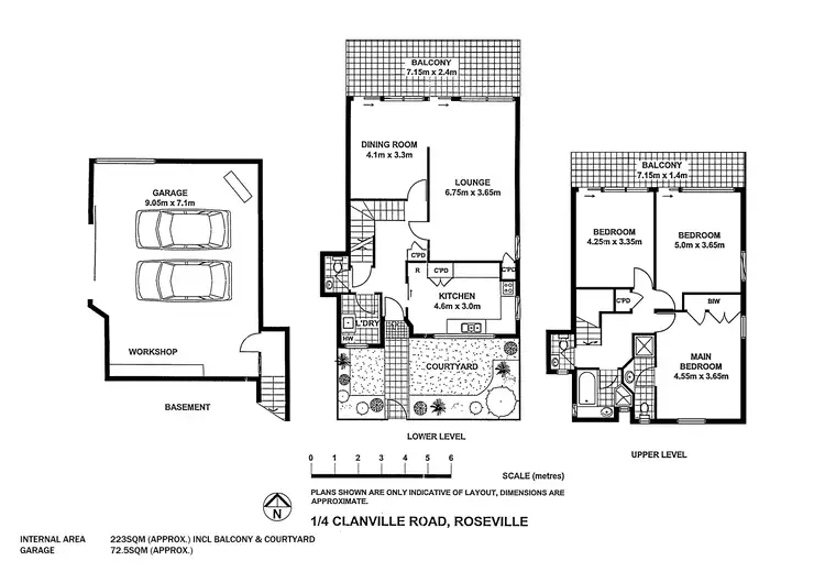 Floorplan of Homely townhouse listing, 1/4 Clanville Road, Roseville NSW 2069