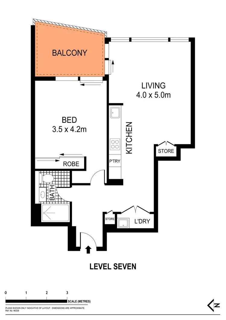 Floorplan of Homely apartment listing, 711/95-97 Dalmeny Avenue, Rosebery NSW 2018