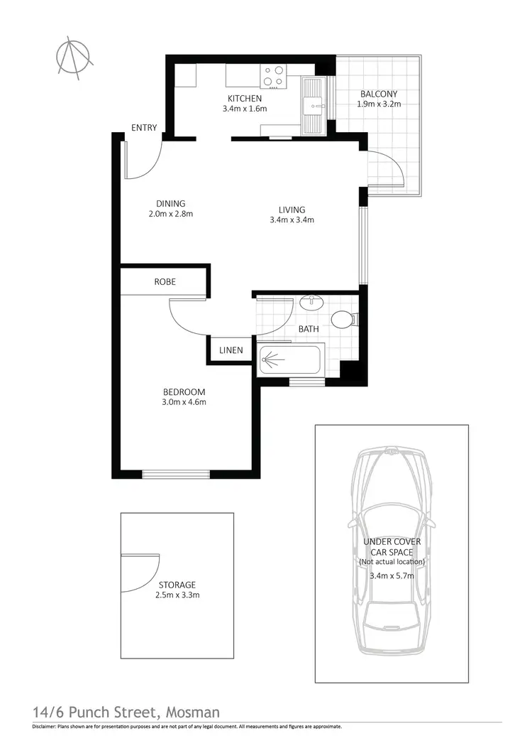 Floorplan of Homely apartment listing, 14/6 Punch Street, Mosman NSW 2088