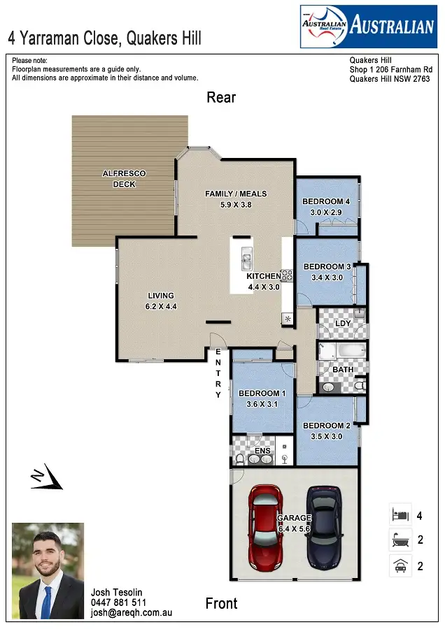 Floorplan of Homely house listing, 4 Yarraman Close, Quakers Hill NSW 2763