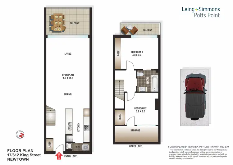 Floorplan of Homely apartment listing, 17/612 King Street, Erskineville NSW 2043
