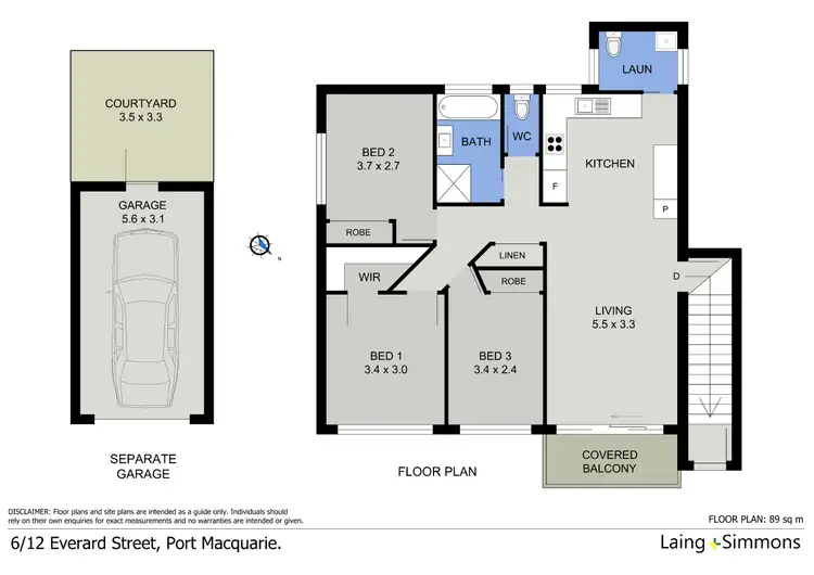 Floorplan of Homely unit listing, 6/12 Everard Street, Port Macquarie NSW 2444