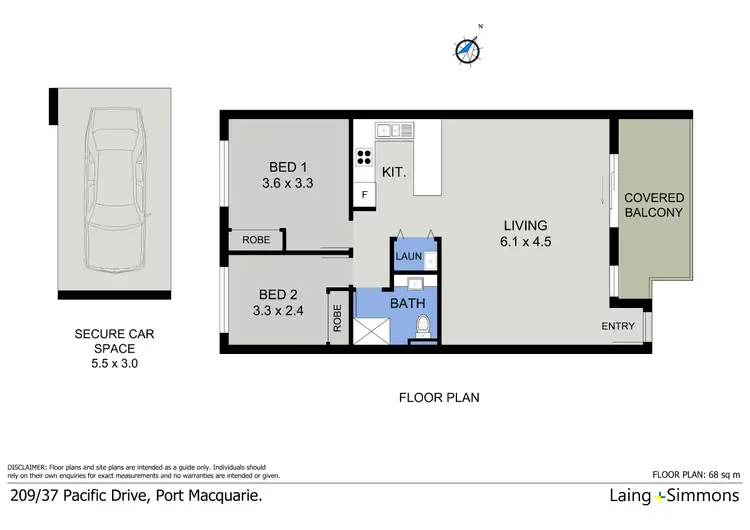 Floorplan of Homely unit listing, 209/37 Pacific Drive, Port Macquarie NSW 2444
