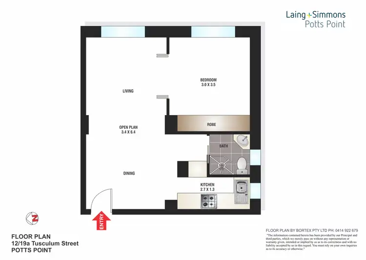 Floorplan of Homely apartment listing, 12/19A Tusculum Street, Potts Point NSW 2011