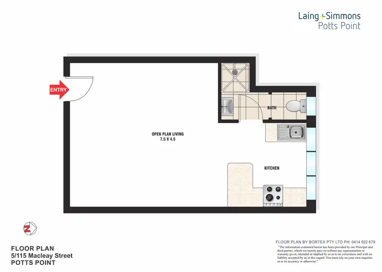 Floorplan of Homely studio listing, 5/115 Macleay Street, Potts Point NSW 2011