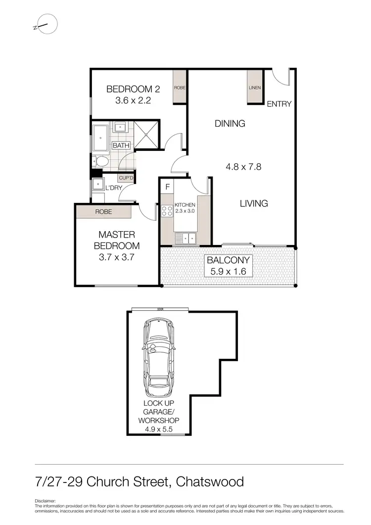 Floorplan of Homely apartment listing, 7/27 Church Street, Chatswood NSW 2067