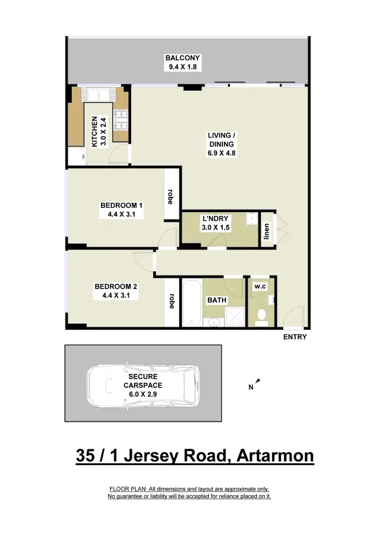 Floorplan of Homely apartment listing, 35/1 Jersey Road, Artarmon NSW 2064