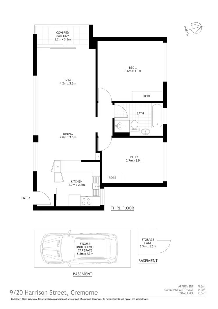Floorplan of Homely apartment listing, 9/20 Harrison Street, Cremorne NSW 2090