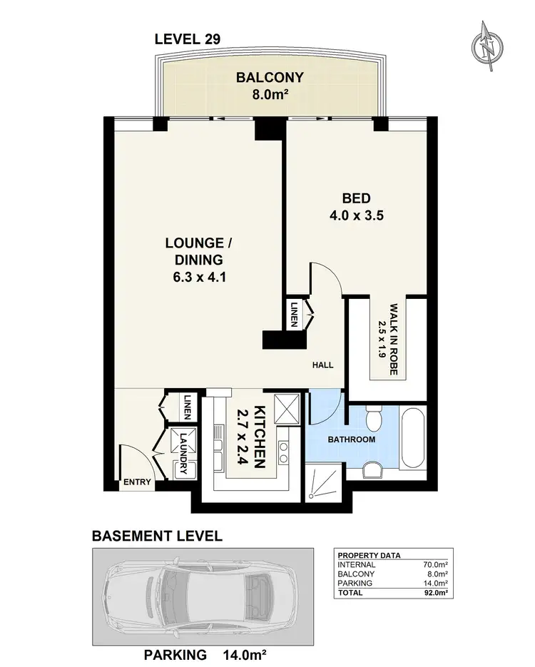 Floorplan of Homely apartment listing, 2905/79-81 Berry Street, North Sydney NSW 2060