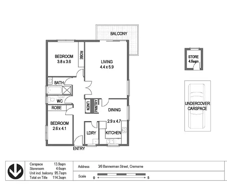 Floorplan of Homely unit listing, 3/6 Bannerman Street, Cremorne NSW 2090
