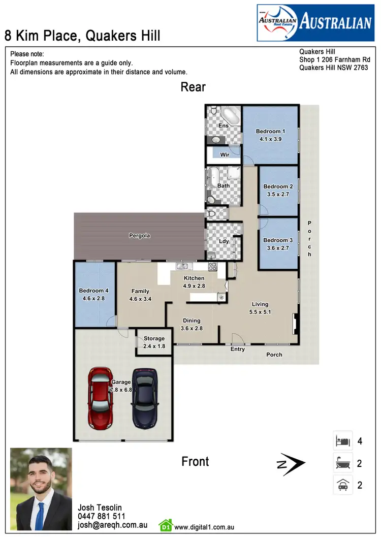 Floorplan of Homely house listing, 8 Kim Place, Quakers Hill NSW 2763
