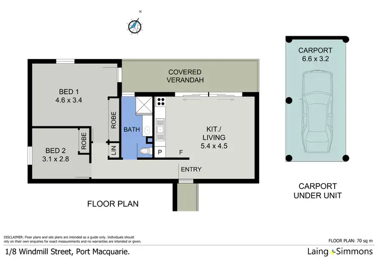 Floorplan of Homely unit listing, 1/8 Windmill Street, Port Macquarie NSW 2444