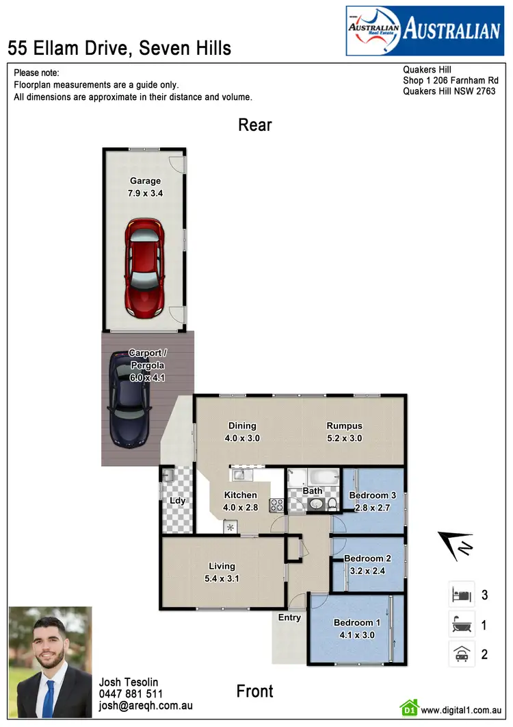 Floorplan of Homely house listing, 55 Ellam Drive, Seven Hills NSW 2147