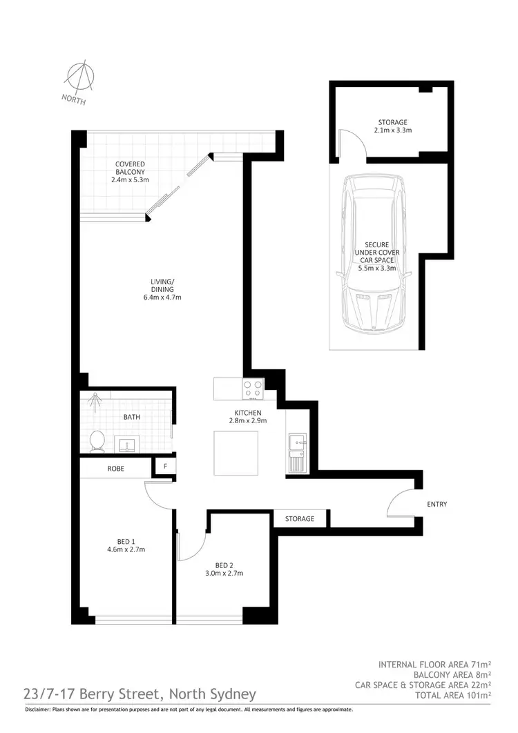 Floorplan of Homely apartment listing, 23/7-17 Berry Street, North Sydney NSW 2060
