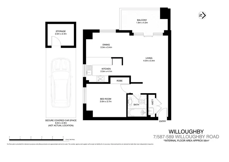 Floorplan of Homely apartment listing, 7/587 Willoughby Road, Willoughby NSW 2068