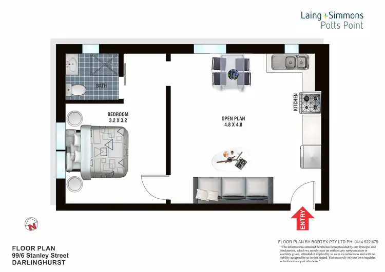 Floorplan of Homely apartment listing, 99/6 Stanley Street, Darlinghurst NSW 2010