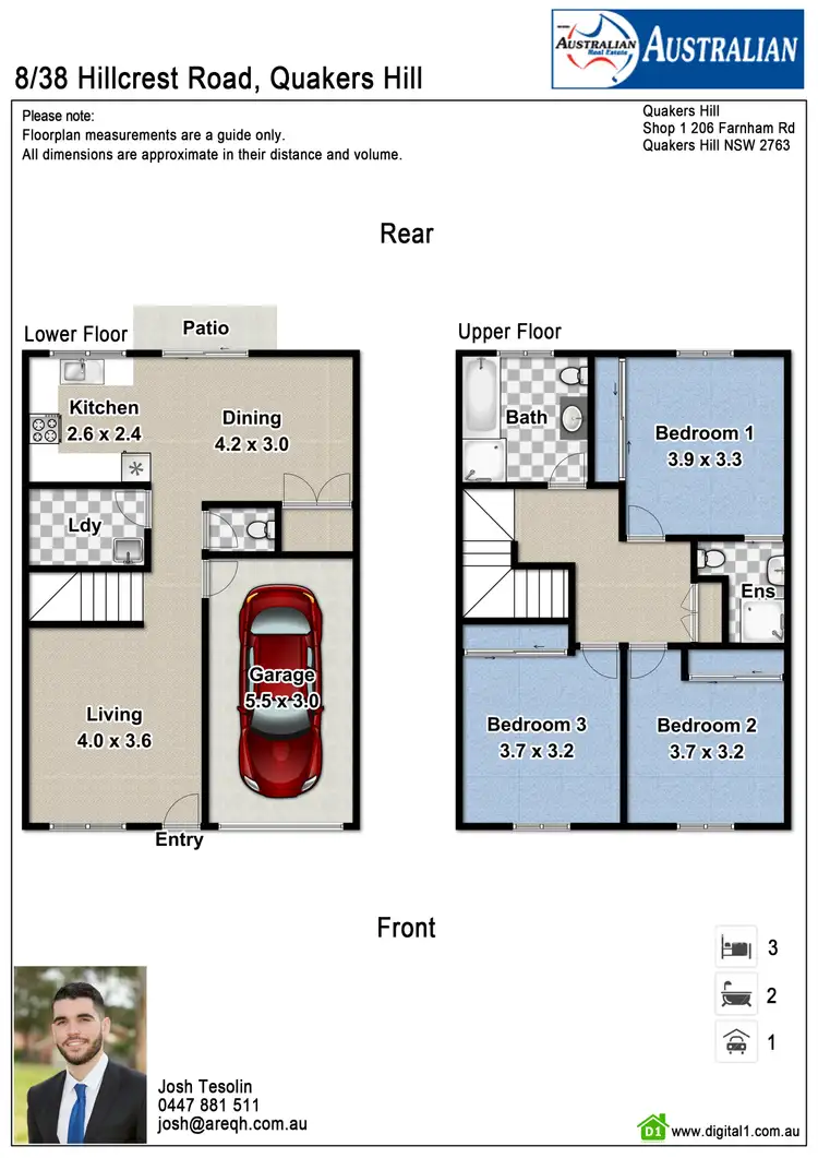 Floorplan of Homely townhouse listing, 8/38 Hillcrest Road, Quakers Hill NSW 2763
