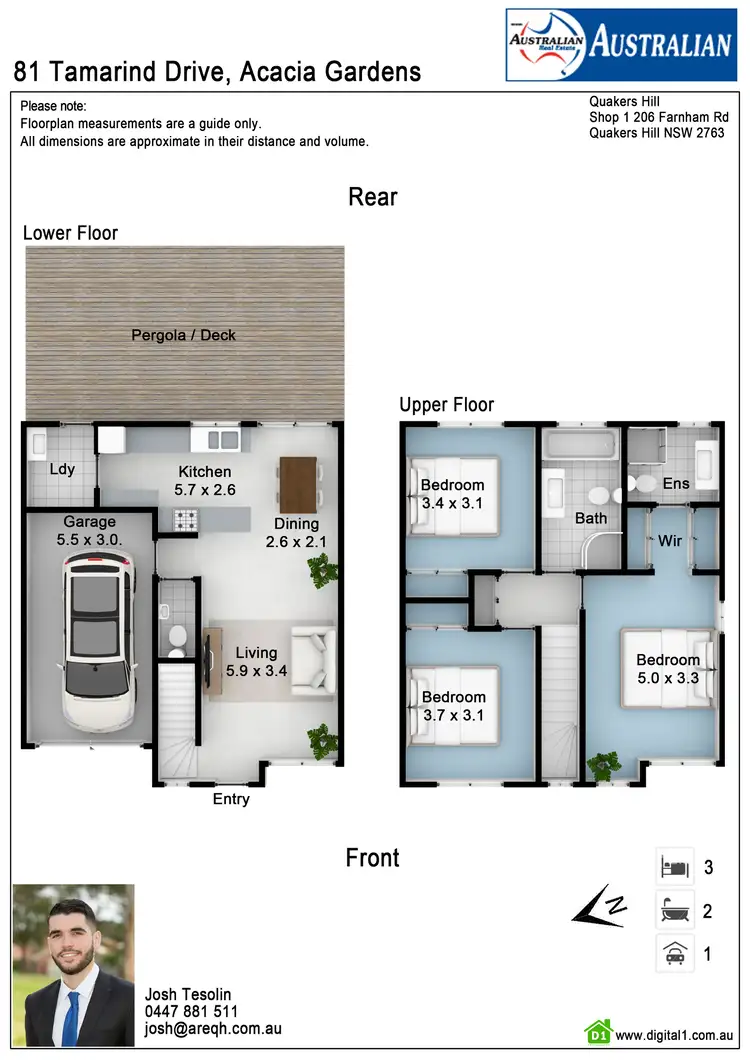 Floorplan of Homely townhouse listing, 81 Tamarind Drive, Acacia Gardens NSW 2763
