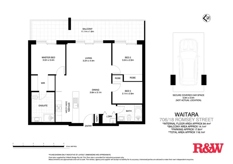 Floorplan of Homely apartment listing, 706/18-26 Romsey Street, Waitara NSW 2077