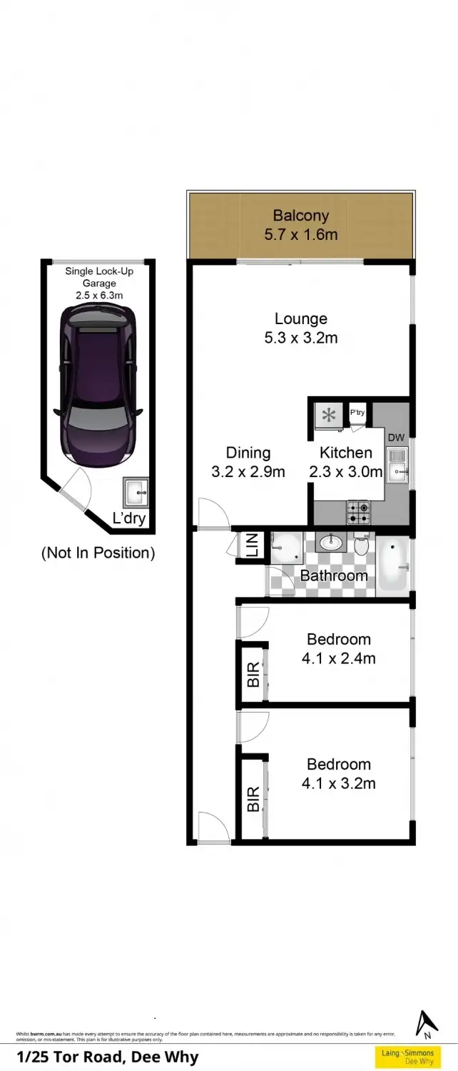 Floorplan of Homely unit listing, 1/25 Tor Road, Dee Why NSW 2099