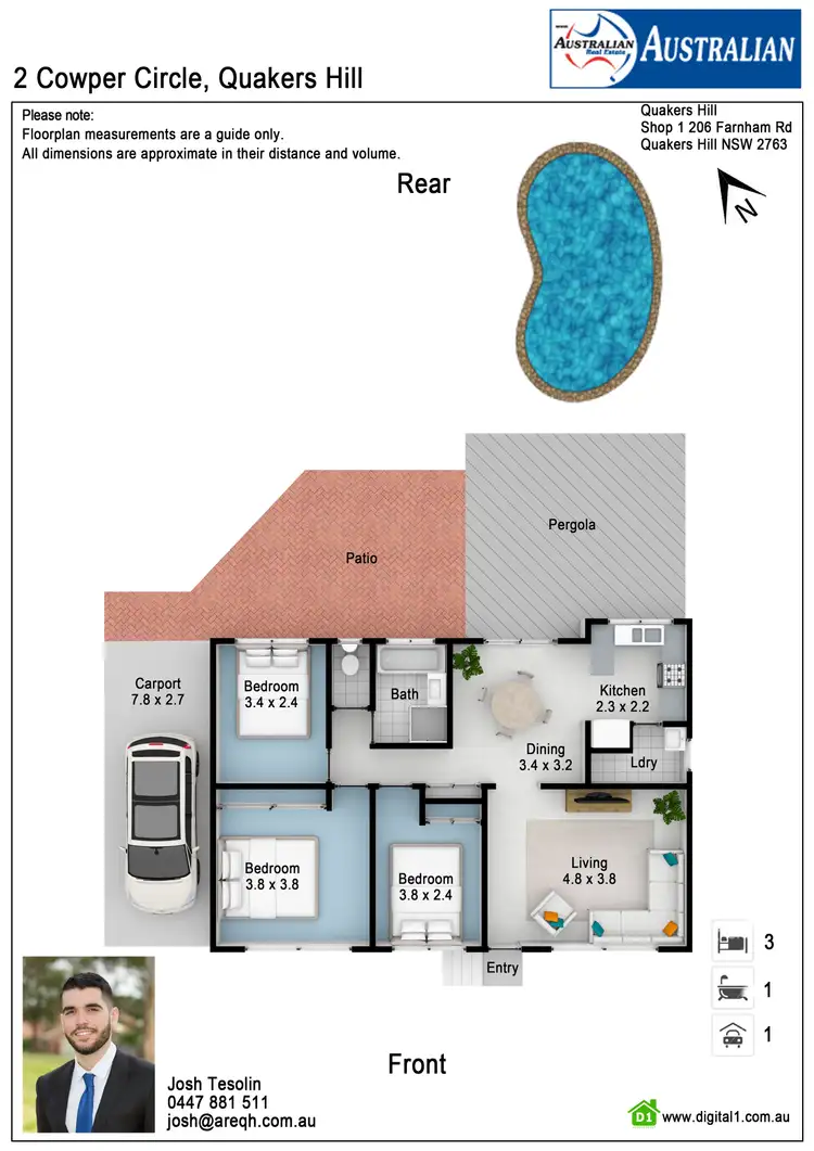 Floorplan of Homely house listing, 2 Cowper Circle, Quakers Hill NSW 2763