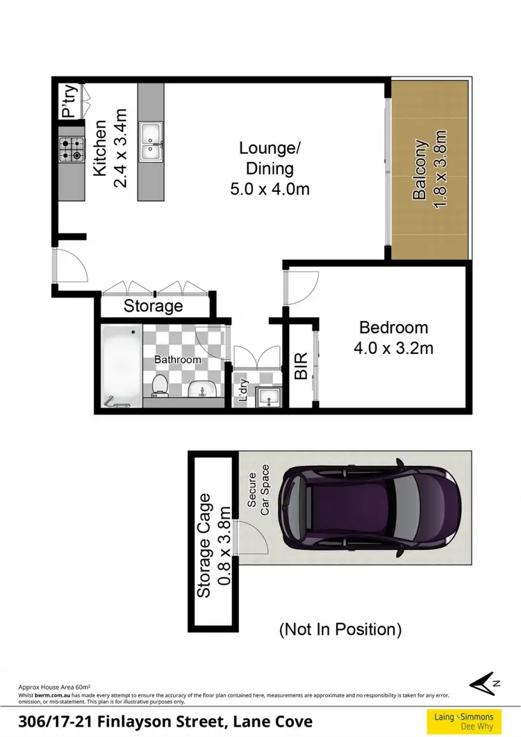 Floorplan of Homely unit listing, 306/17-21 Finlayson Street, Lane Cove NSW 2066