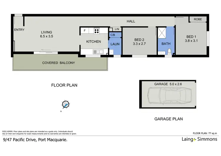 Floorplan of Homely unit listing, 9/47 Pacific Drive, Port Macquarie NSW 2444