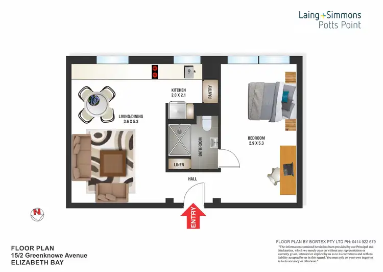Floorplan of Homely apartment listing, 15/2 Greenknowe Avenue, Elizabeth Bay NSW 2011