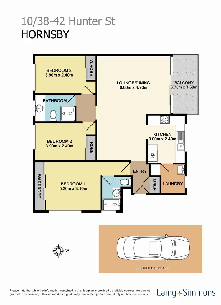 Floorplan of Homely apartment listing, 10/38-42 Hunter Street, Hornsby NSW 2077
