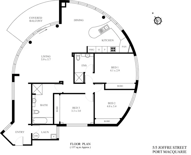 Floorplan of Homely apartment listing, 5/5 Joffre Street, Port Macquarie NSW 2444