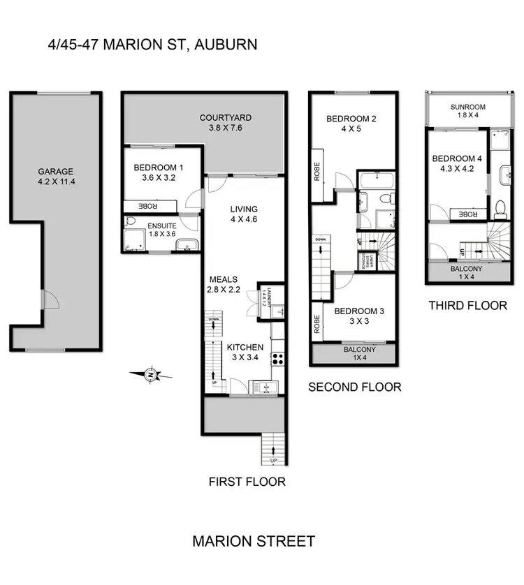 Floorplan of Homely townhouse listing, 4/45-47 Marion Street, Auburn NSW 2144