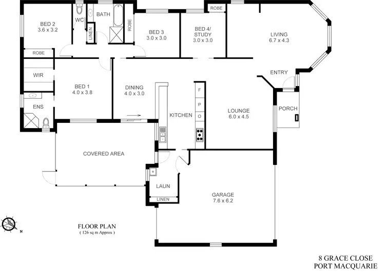 Floorplan of Homely house listing, 8 Grace Close, Port Macquarie NSW 2444
