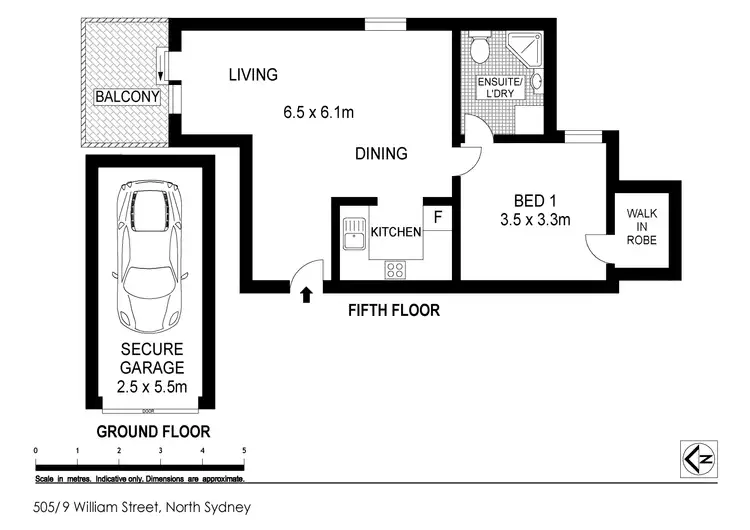Floorplan of Homely apartment listing, 505/9 William Street, North Sydney NSW 2060