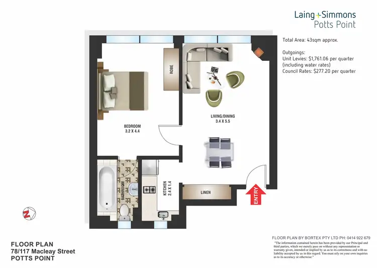 Floorplan of Homely apartment listing, 78/117 Macleay Street, Potts Point NSW 2011