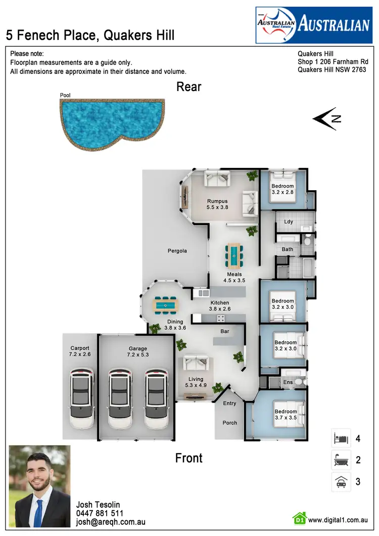 Floorplan of Homely house listing, 5 Fenech Place, Quakers Hill NSW 2763